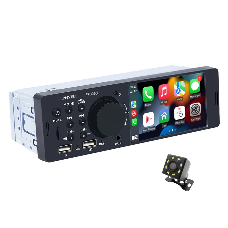 

Автомобильное радио CarPlay 1 Din 4 дюйма, Bluetooth, Android-автомат, MP5-плеер, Handfree A2DP, USB TF Aux-стерео, мультимедийное головное устройство F7805C