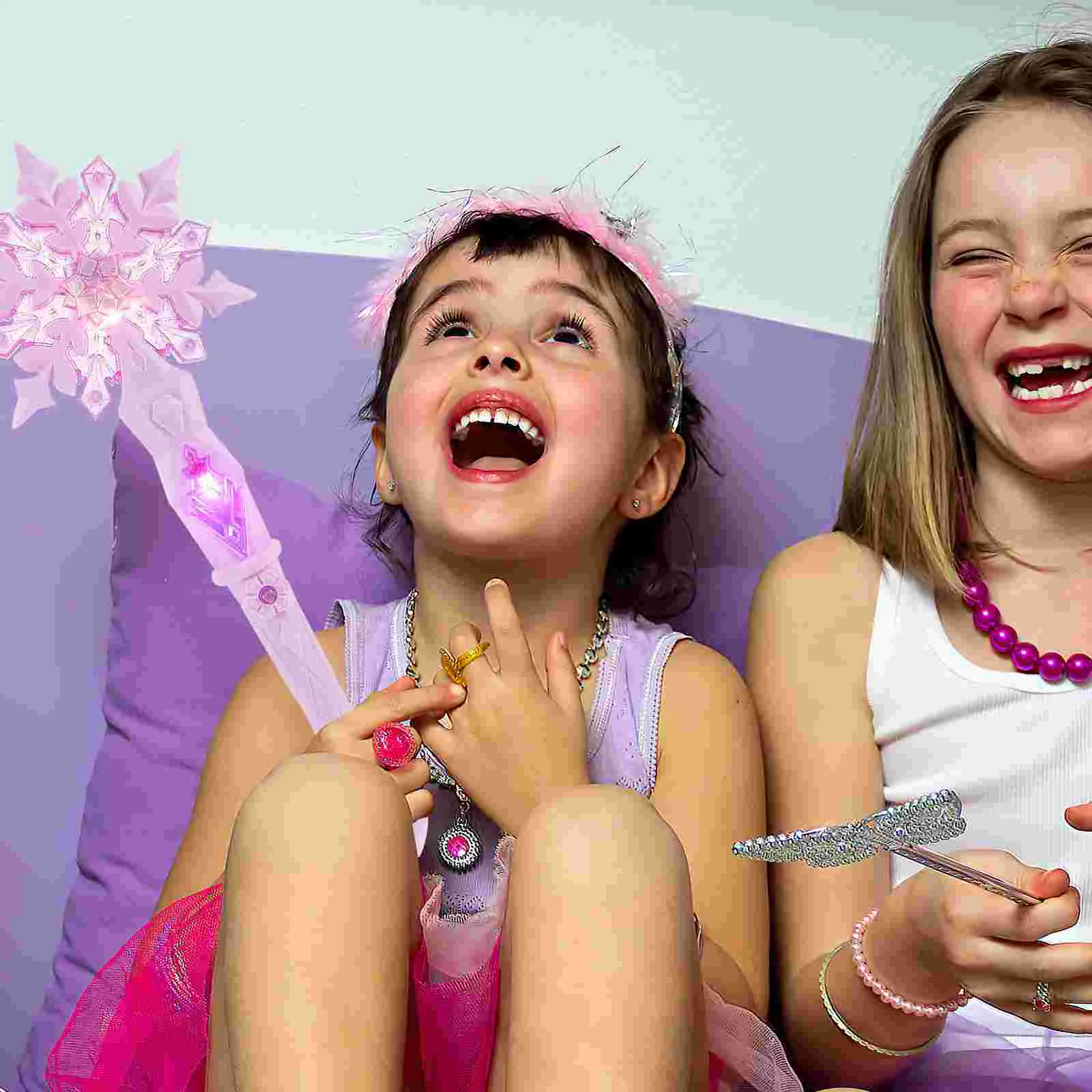 Детские игрушки 2 шт. сказочные палочки снежинка с музыкальным платьем для