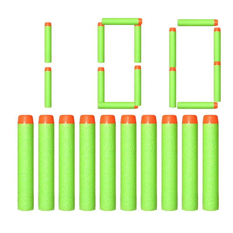 

100pcs Soft Hollow Round Head 7.2cm Refill Darts Toy Gun Bullets for Nerf Series EVA Gift Toys For Kid Children Gun Accessories
