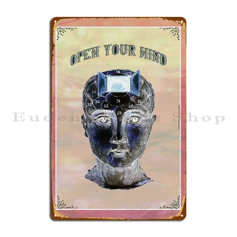 

5 металлических знаков Open Your Mind, роспись гаража, роспись, дизайн, винтажный жестяной плакат