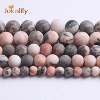 dull polish pink zebra jasper beads natural pink stone round loose beads for jewelry making diy bracelets 4 6 8 10 12mm 15 inch