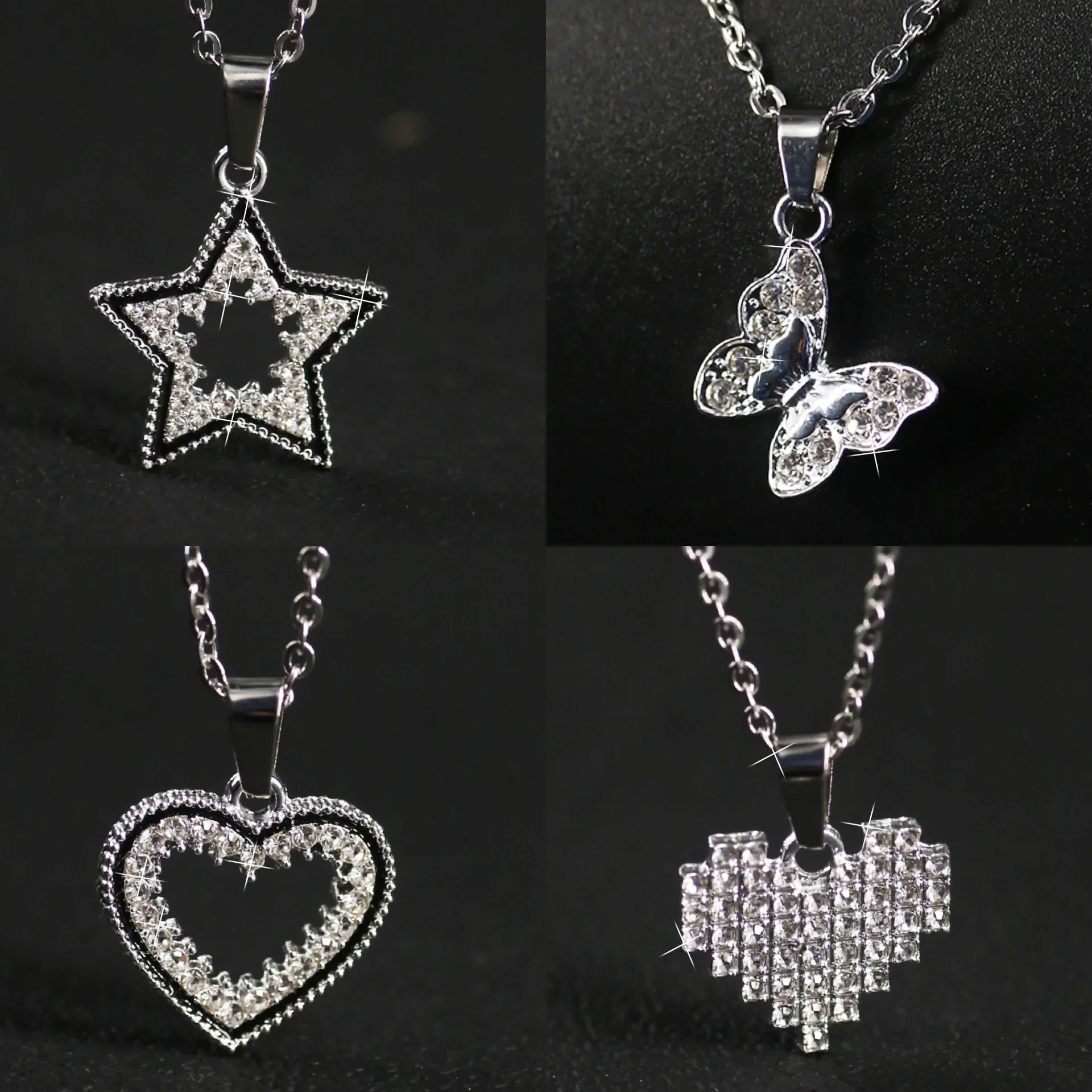 Модный простой дизайн полое звездное сердце полный бриллиантовый кулон мужское