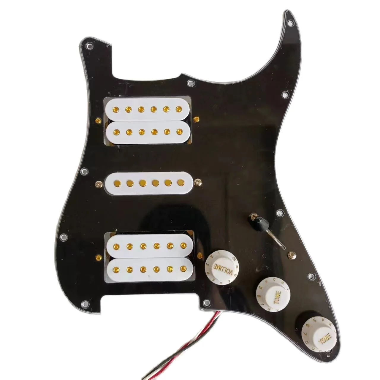 

Loaded Prewired RG Guitar Pickguard with HSH White Alnico V Humbucker Pickups Set Multifunction Switch Push Pull Potentiometer