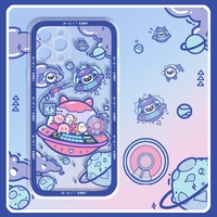 phone case kirby spaceship blue cartoon shockproof phone case for iphone 12 11 13pro max xr x xs max cartoon phone case