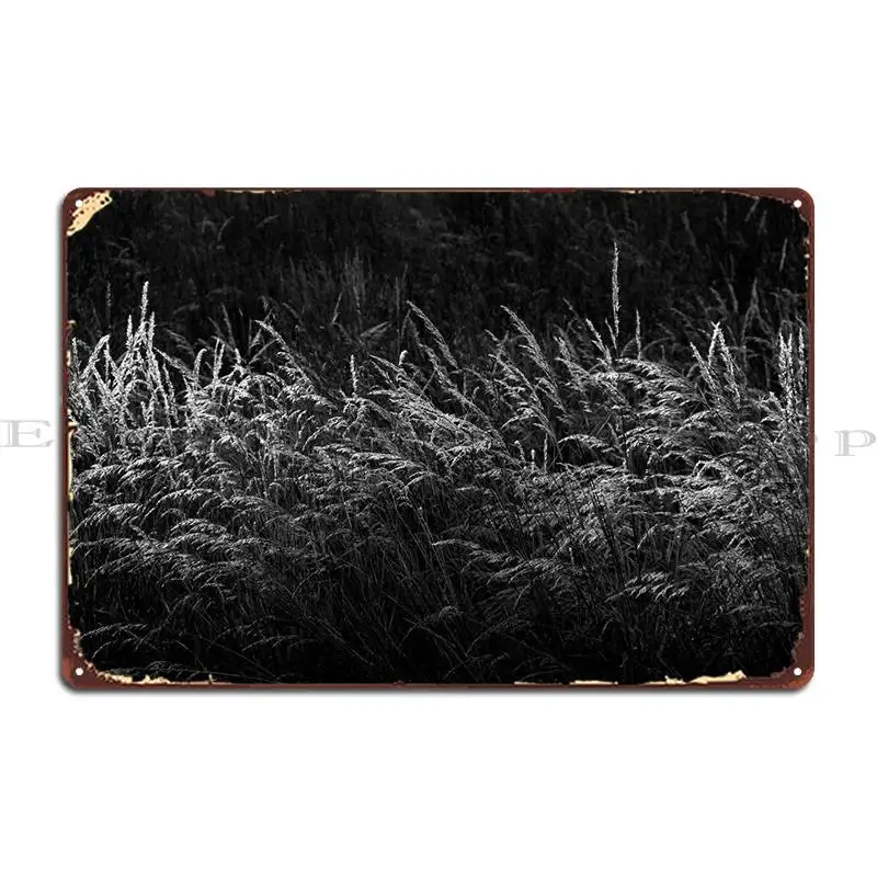 

Трава на закате металлический плакат ржавая пещера Клубная печать классический жестяной плакат