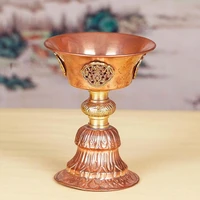 red brass tibetan candlestick religion handcrafted engraved altars candle lamp holder cup buddhist tribute home table decoration