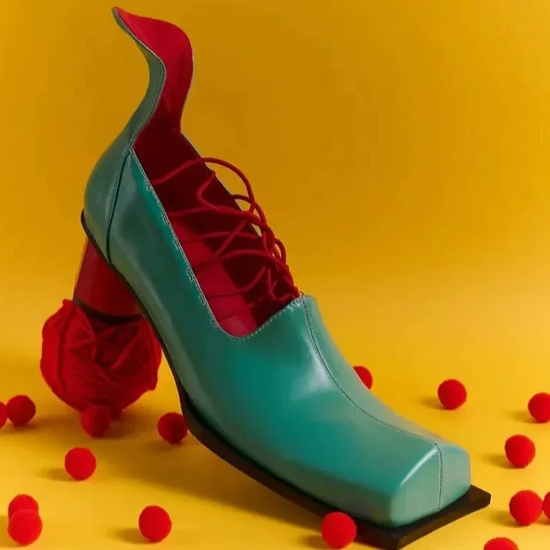 Однотонные туфли-лодочки с квадратным носком повседневная обувь без шнуровки на