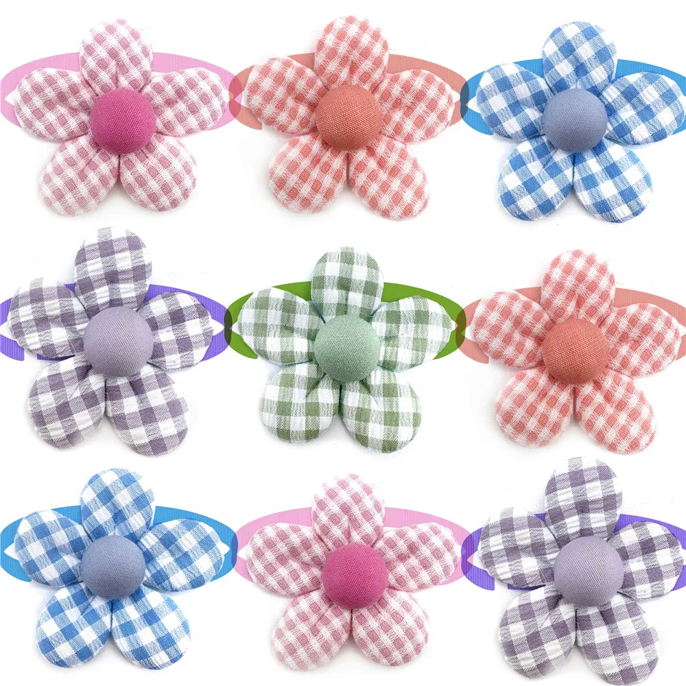 

50/100pcs Product Pet Collar Pet Collars Puppy Neckties Style Bowties Small Adjustable Dog Flowers Grooming Dog Lattice Dog