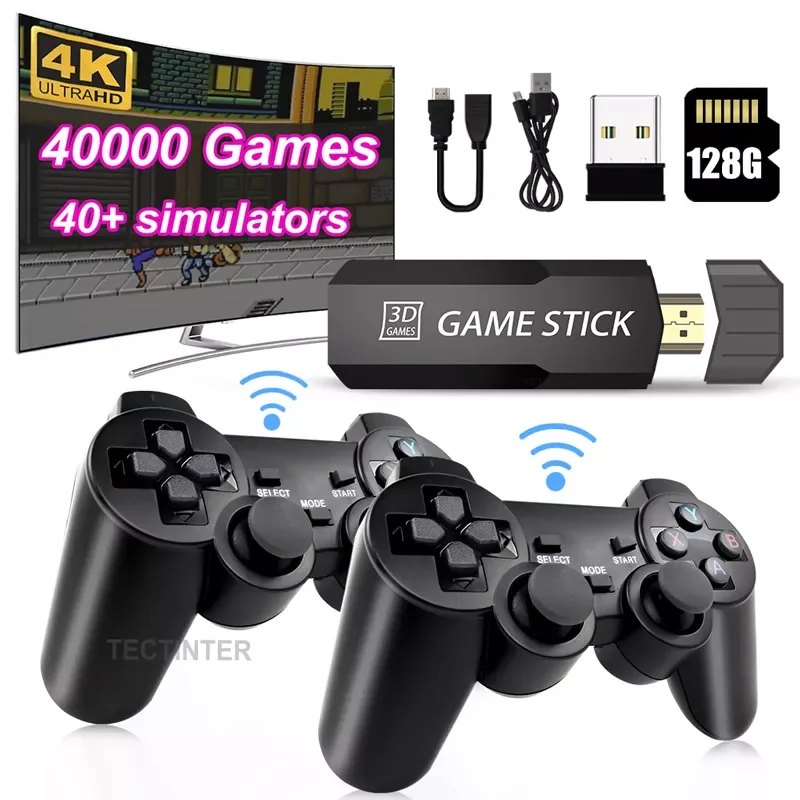 TV Game Stick 4K HD GD10 Video Game Console Built-in 40000 Games Retro Handheld Game Console Wireless Controller for PS1/PSP/GBA 1