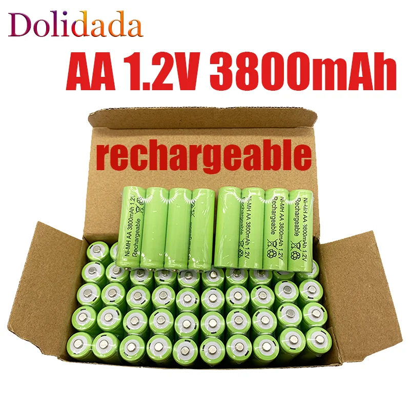 

AA battery 100% original 1.2 V, AA battery 3800 MAH Ni MH battery, can be used for LED, MP3 lamp, microphone, toy ca