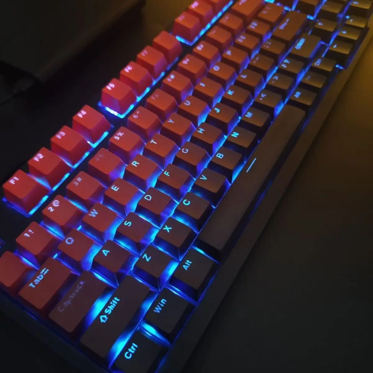 130-клавишные градиентные колпачки Lucky Red с RGB-подсветкой блестящие для клавиш