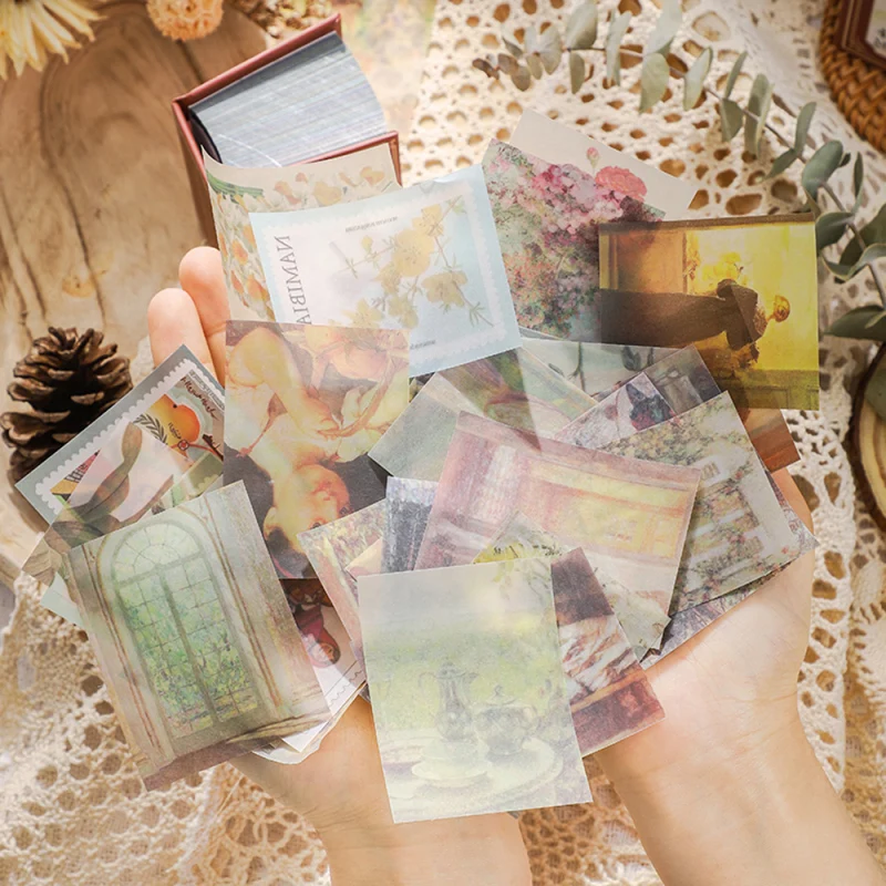 

400Sheets Retro Material Decortaive Paper Hand Account Craft For Scrapbooking Journal Planner Photo Album Background Supplies