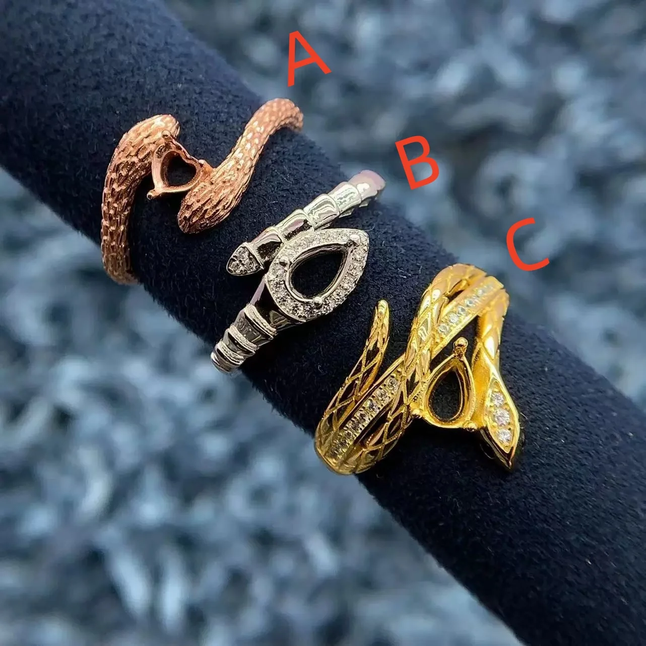 Женское кольцо-держатель из серебра 925 пробы 4 х4 мм