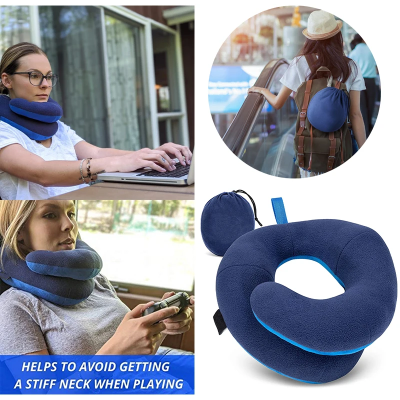 

Neck Pillow for Travel Provides Double Support To The Head, Neck, and Chin In Any Sleeping Position on Flights, Car, and At Home