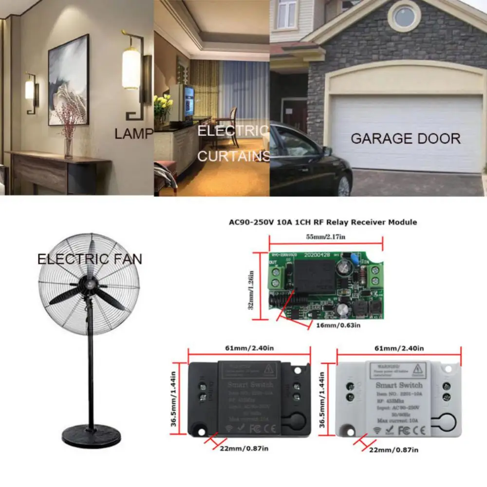 

Smart Switch Lighting Control Wireless Rf 433mhz Portable 220v Mini Relay Receiver 2023 Wiring-free Panel New Foldable Hot