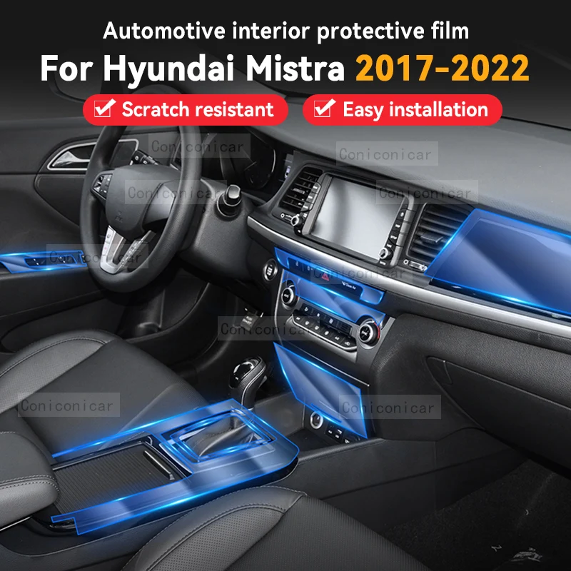 

Для Hyundai Mistra 2017-2022 Защитная пленка для панели коробки передач, приборной панели навигации, автомобильного интерьера, ТПУ наклейка против царапин