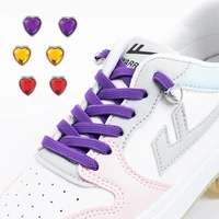 24 colors elastic shoe laces without ties man and woman sneakers flat shoelaces heart diamond lock lazy shoes lace accessories