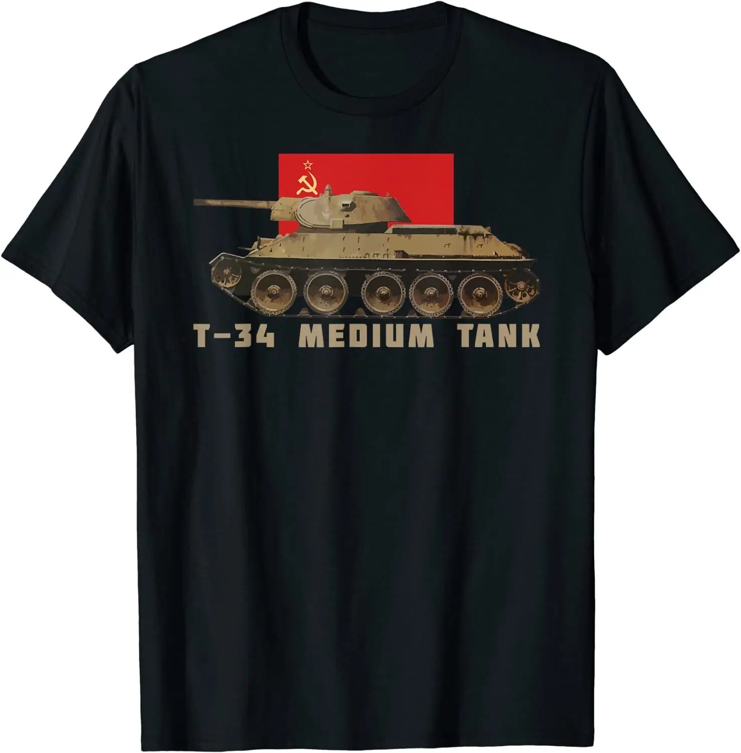 

T-34 Russian T34 Medium Tank WW2 Soviet Russian Tank Gift T-shirt Men's 100% Cotton Casual T-shirts Loose Top Size S-3XL