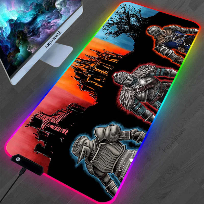 

Dark Souls RGB XXL Large Gaming Mousepad LED Backlit Carpet Mause Pad Game Keyboard Mouse Pad Gamer Desk mat Computer Mice Mat