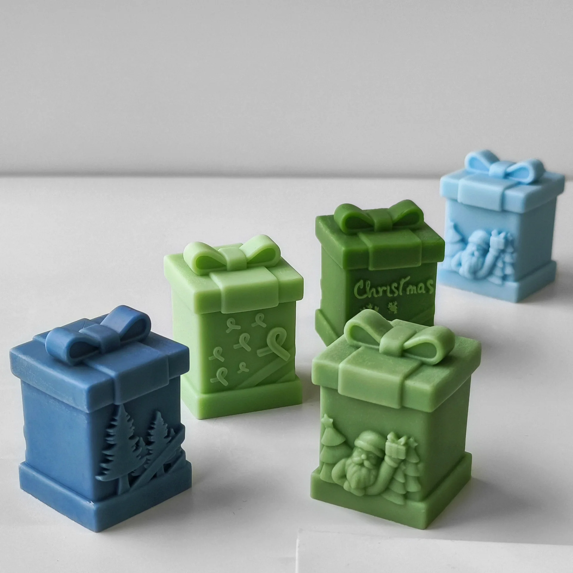 3D Рождественская Подарочная коробка силиконовая искусственная смола