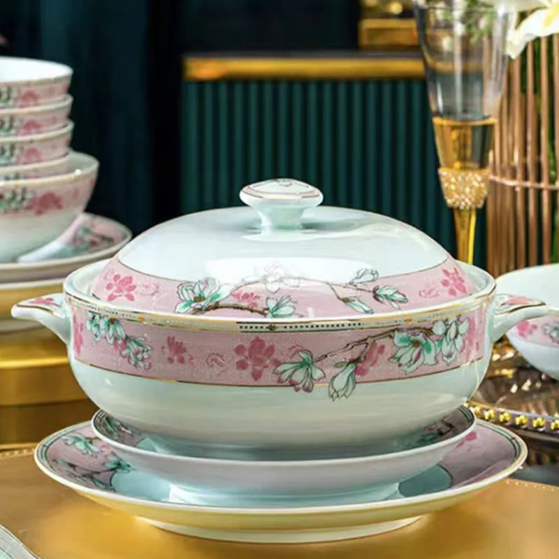 Креативная керамическая тарелка ручная роспись цветочный рельефный Декор