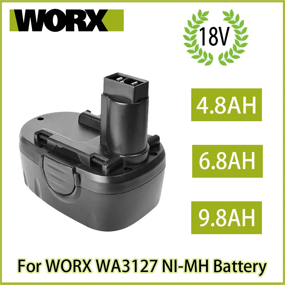 

Для беспроводного электроинструмента WORX WA3127 18V Ni-MH 4.8AH 6.8AH 9.8AH Замена батареи WA3152 WG150s WG152 WG250 WG541 WG900 WG901