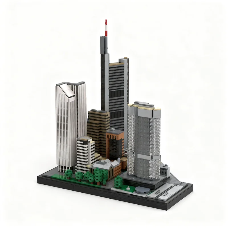 Фото 4057 деталей MOC, модель архитектурного комплекса «Новая Майнцская улица» во Франкфурте, часть 2, строительные блоки, игрушка, подарок на Рождество №3