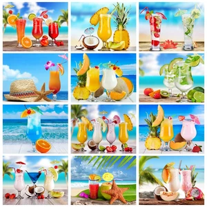 CHENISTORY Modern Painting By Numbers Handpainted Coloring By Numbers Juice Beach Number Painting Home Decoration Gift