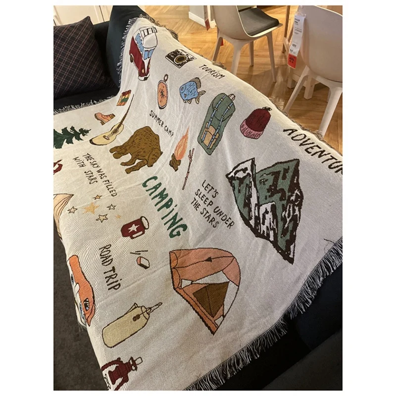 1 шт. декоративное одеяло для кемпинга американское винтажное дивана полиэстер