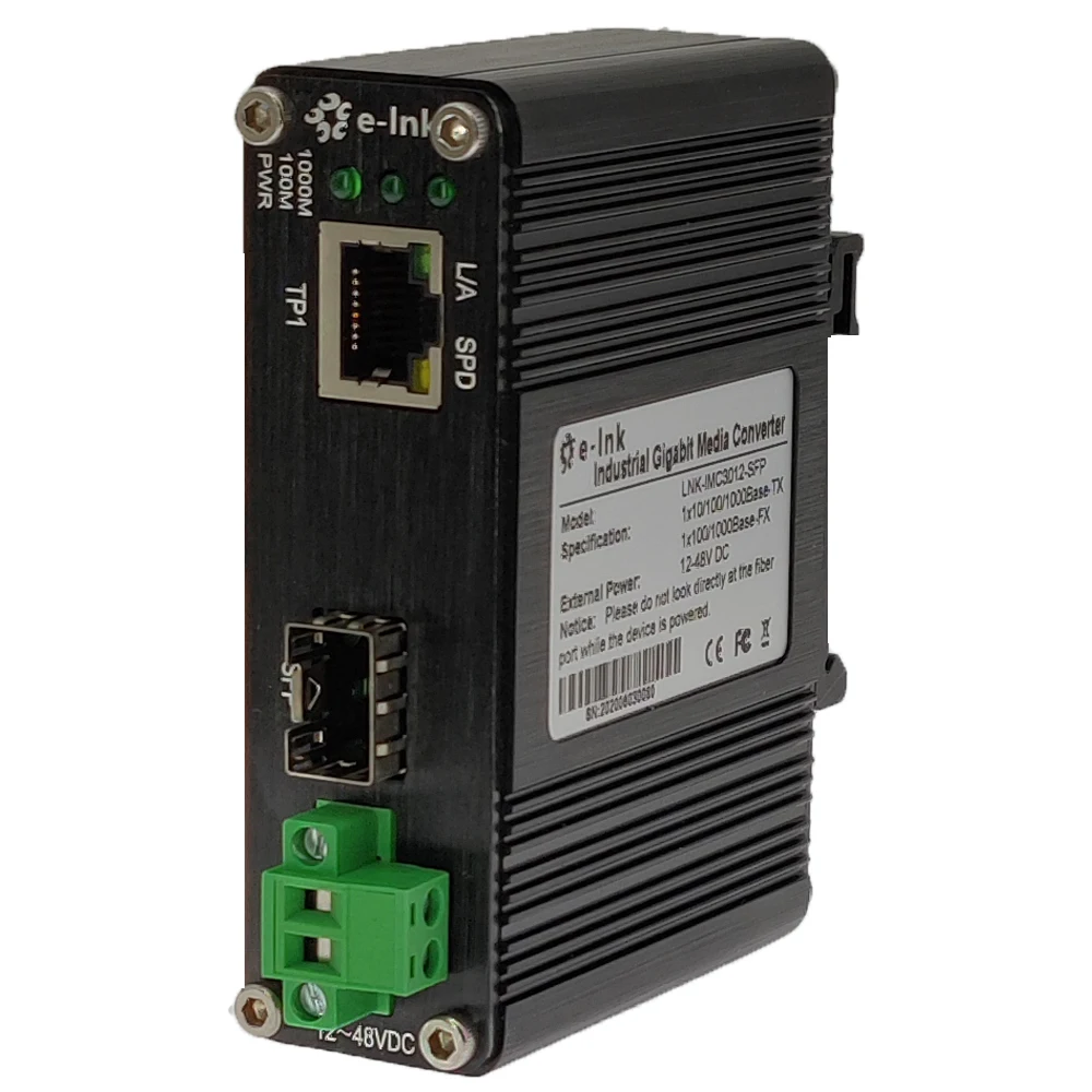 Mini Industrial Gigabit Media Converter Outdoor Use Din Rail Mount Hardened 10/100/1000Mbps RJ45 Ethernet to SFP Fiber Converter