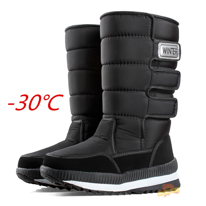 

Men's Thickened High Tube Fishing Boots Plush Warm Waterproof Anti-skid Hiking Cotton Shoes Outdoor Large Size Winter Snow Boots