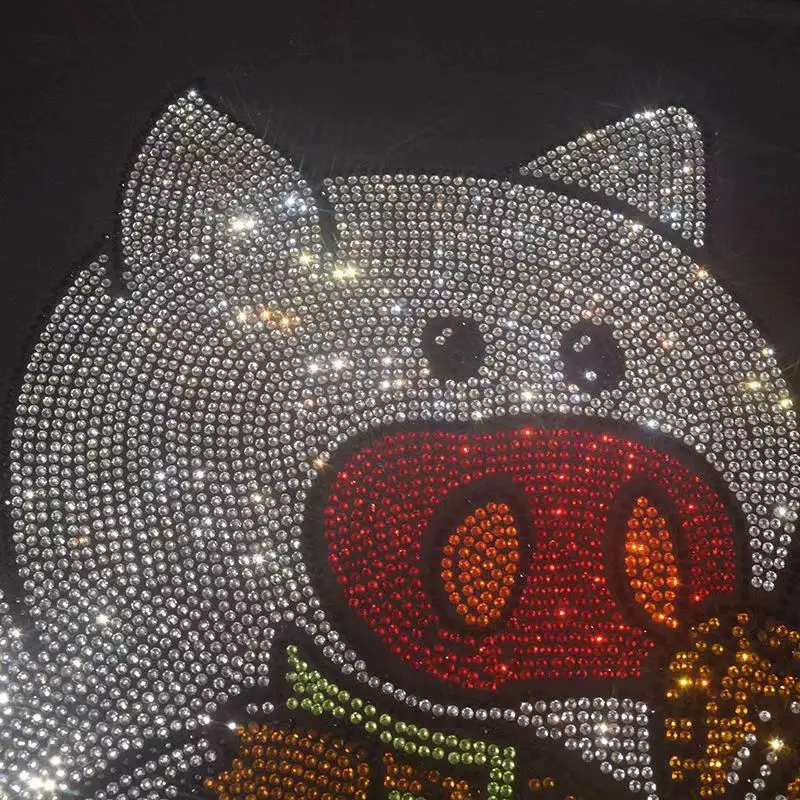 Искусственная Аппликация Блестящая Свинья И Текстура Стразы Для DIY Модные