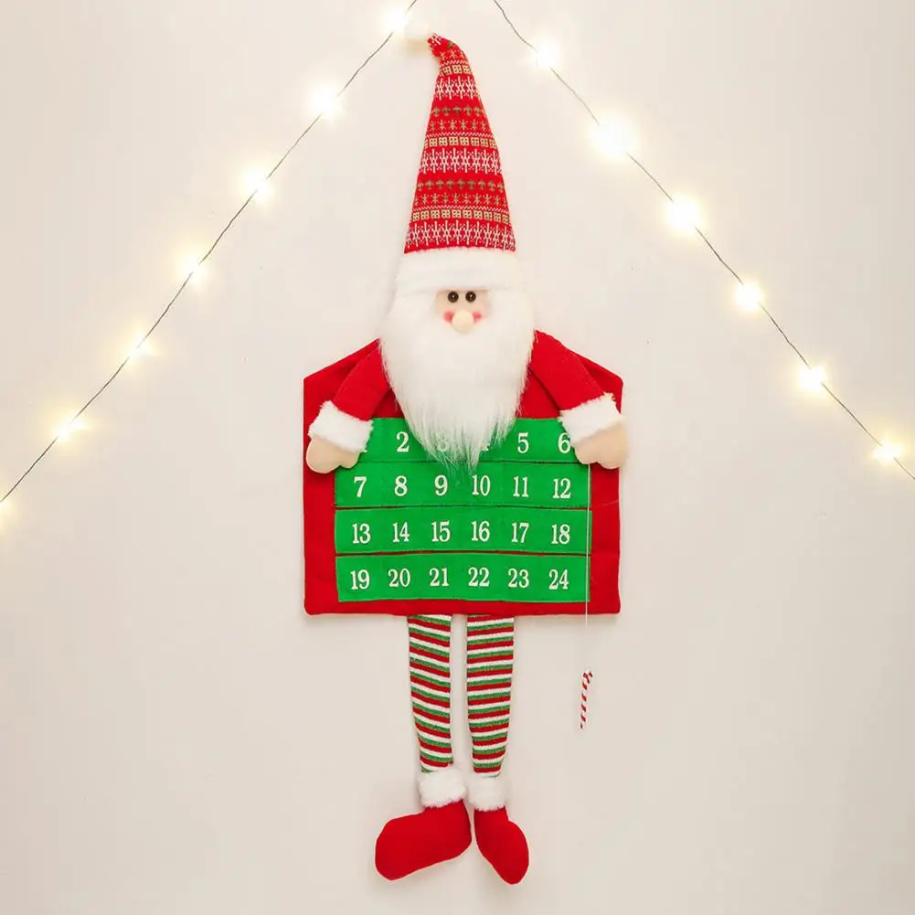 

Christmas Advent Calendar Santa Claus Snowman Christmas Countdown Calendar Festive White 24 Day Advent Decoration for Xmas