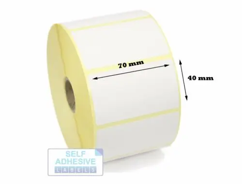 

Прямые термоэтикетки 70 мм x 40 мм, сердечник 25 мм. 2000 этикеток. Зебра, Сато, гражданин