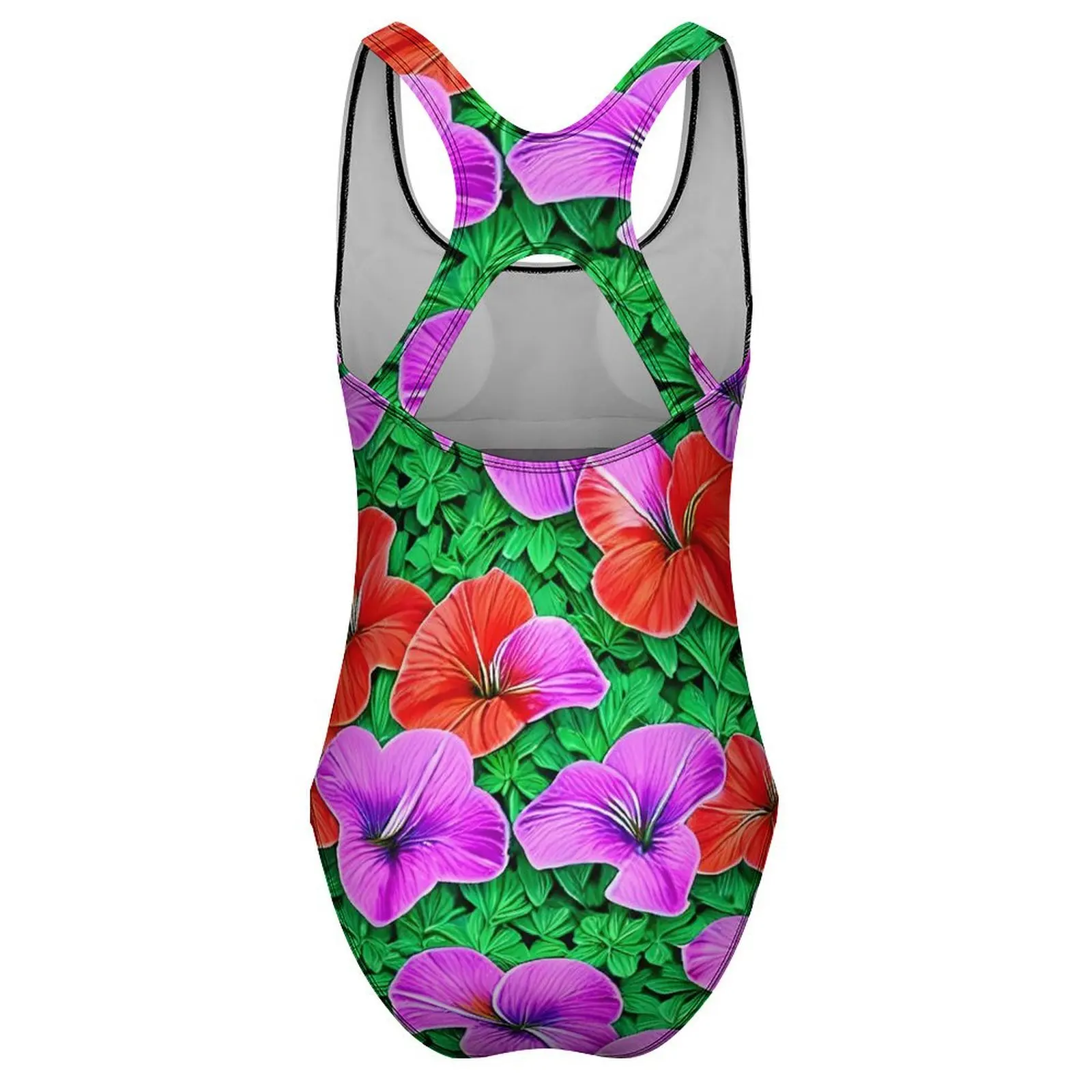 Купальник с цветочным принтом Красочный купальник из гибискуса Цельный для