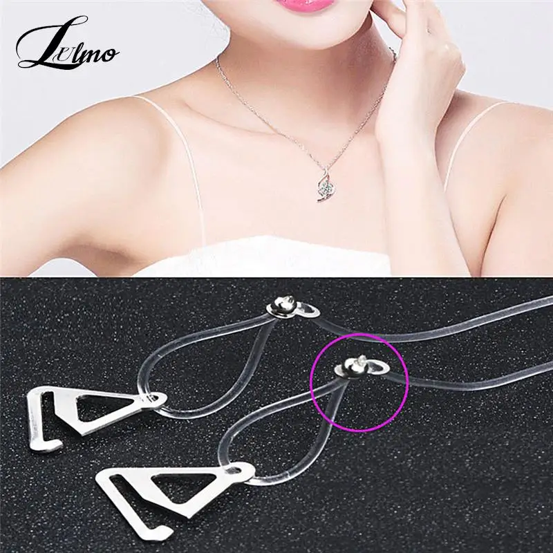 2/5pairs Metal Buckle Bra Straps Belt Women's Elastic Transparent Silicone Adjustable Invisible Intimates Women Accessories