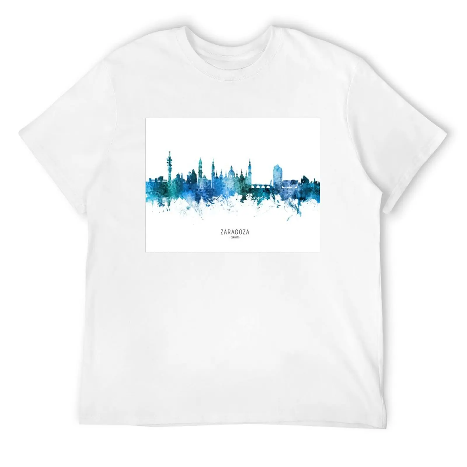 Zaragoza Spain Skyline T-Shirt anime clothes football t shirt men shirts