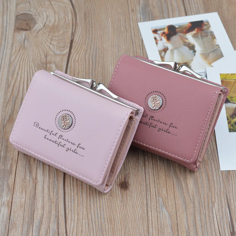 

Fashion Women Short Wallets PU Leather Female Coin Purses Credit Card Holder Wallet Ladies Zipper Organizer Business Card Holder