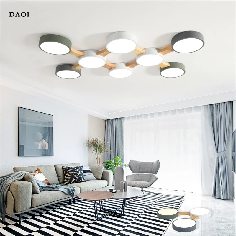 Nordic Living Room LED Ceiling Lamp Bedroom Round Lighting Shade Hotel Interior Decoration Kitchen Lamp Wholesale