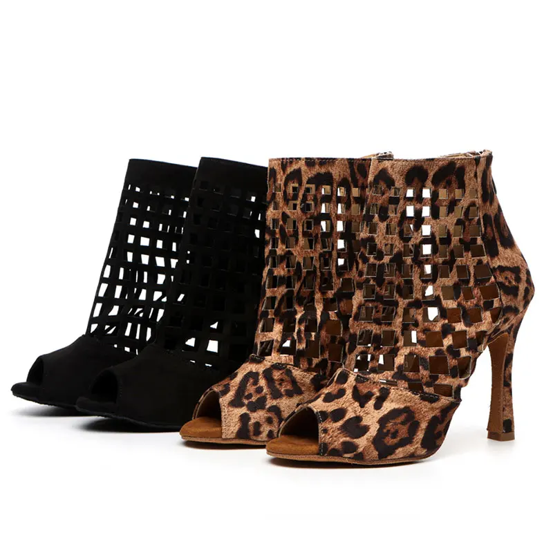 SWDZM Women Dancing Shoes Ladies Latin Dance Shoes Ballroom Dance Boots High Heels Salsa Party Shoes Latin Dancing Boots