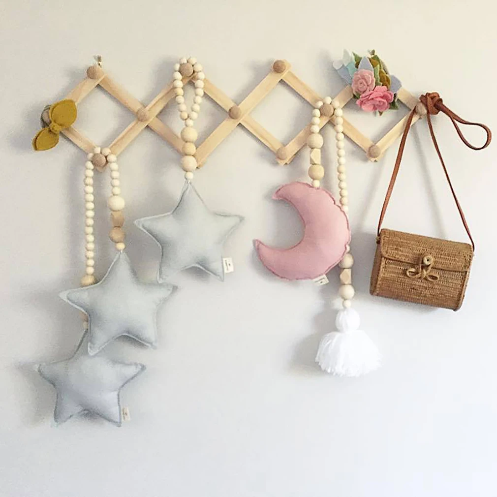 

Деревянная расширяющаяся вешалка для одежды, выдвижная вешалка для пальто, держатель, полка для шляпы, шкафа, настенный крючок, домашний дек...