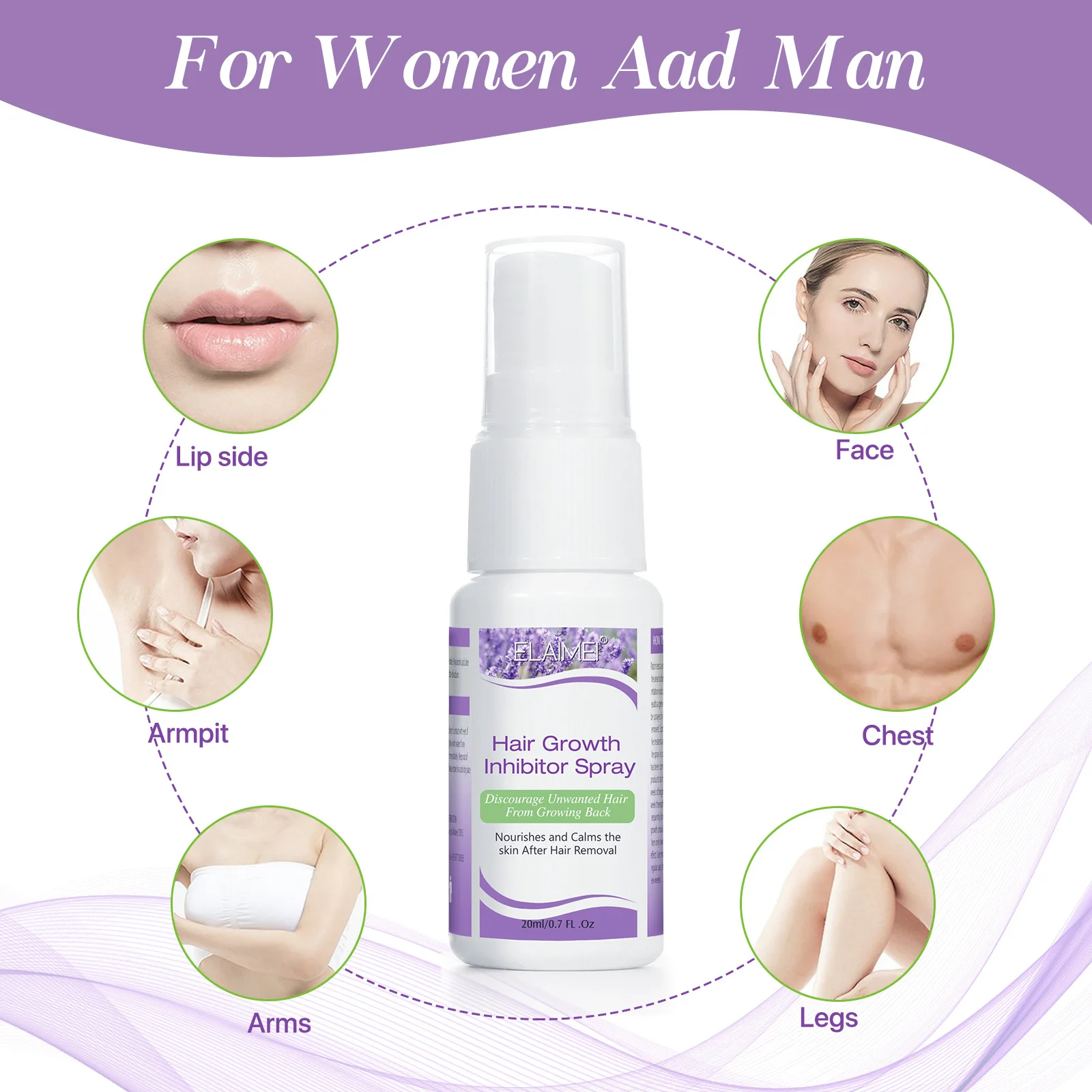 

20ML Painless Permanent Hair Removal Spray Powerful Painless Prevents Hair Growth and Reduces Pores Gently and Safely воскоплав