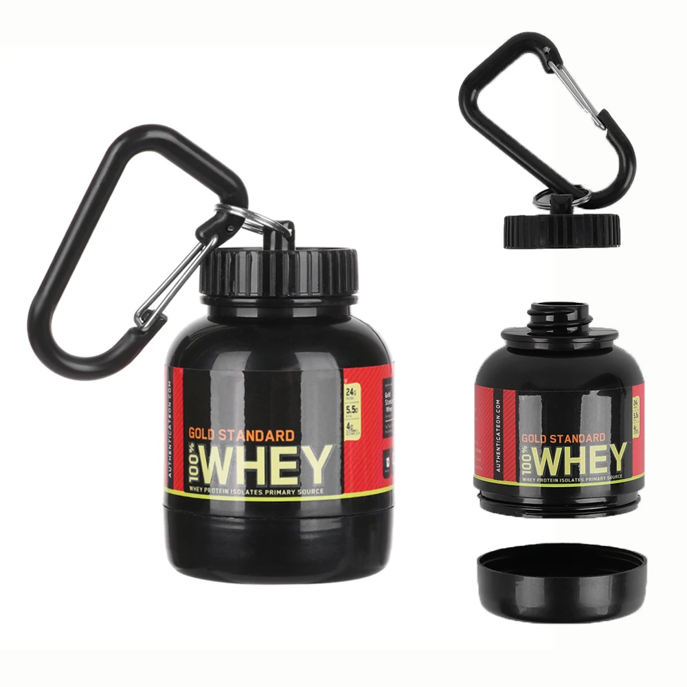 

Portable Protein Powder Bottle With Whey Keychain Health Funnel Medicine Box Small Water Cup Outdoor camping Container