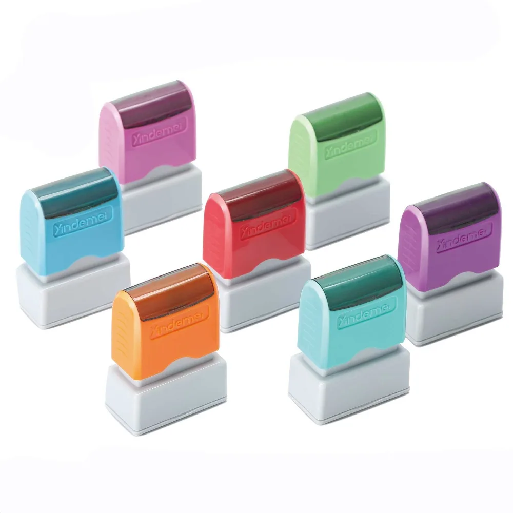 

Name DIY Name Ink Stamp Selfing-Inking Personalized Stamp Easy To Use Self Ink Stamp Rubber Kits Colorful Signature Account