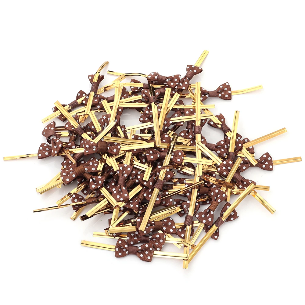 Золотые металлические завязки для пакетов