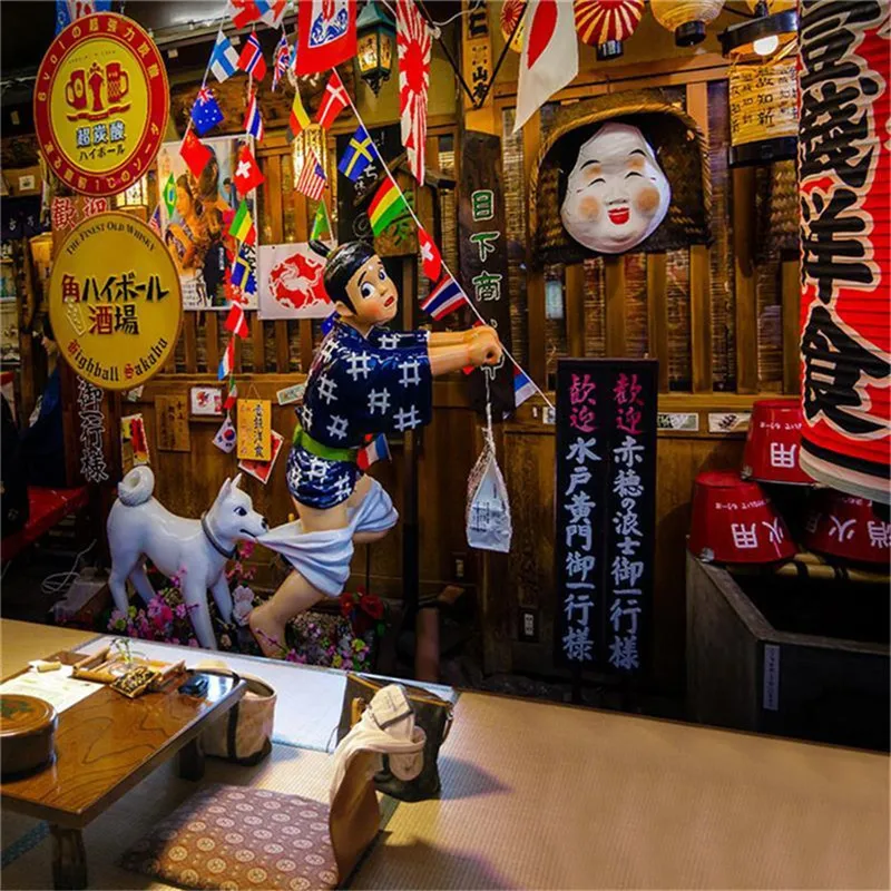 

Japanese Cuisine Sushi Restaurant Wall Murals Street View Izakaya 3D Photo Wallpapers Snack Bar Industrial Decor Wall Paper 3D