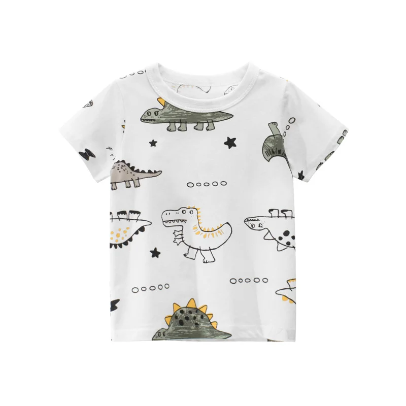 

2023 Summer Baby Boy Cartoon Dinosaur T Shirts Children Cotton Bottoming Shirt Kids Clothes Girl T-Shirt Outfits Ropa De Niña