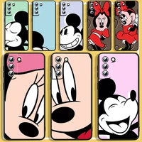 good looking mickey mouse phone case for samsung s8 s9 s10 s20 s21 s22 plus 4g s10e 5g lite ultra fe black silicone luxury soft
