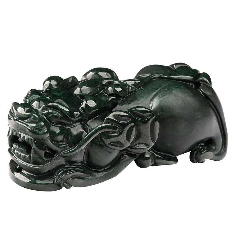 

Burmese Jade Pixiu Pendant Natural Black Necklace Jewelry Charms Emerald Certificate Talismans Designer Jadeite Gifts for Women