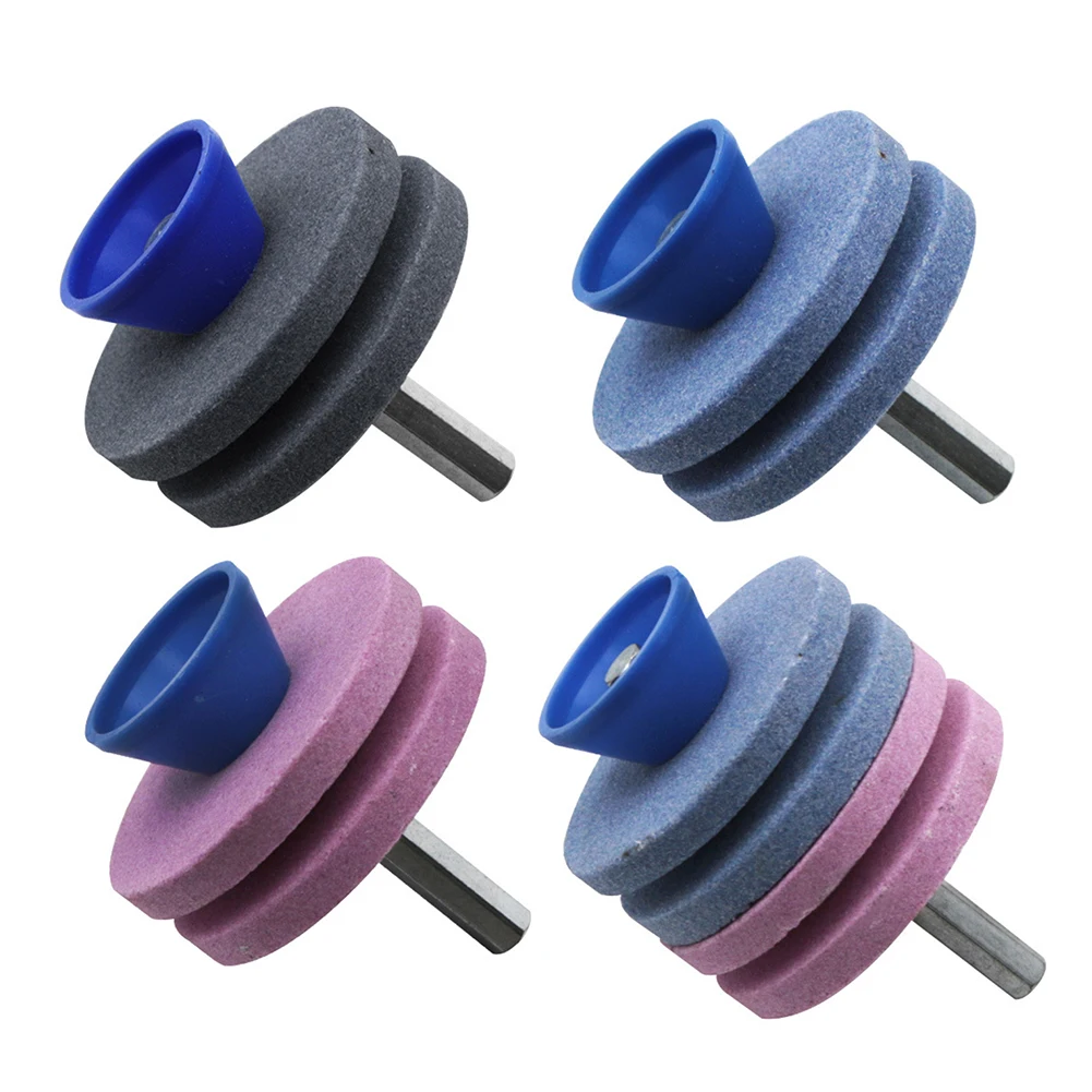 

1 Pcs Sharpener Polishing Head Grinder Stone Wheel W/ Shank For Lawn Mower Blade Grinding Garden Tools Hand Drill Attachment